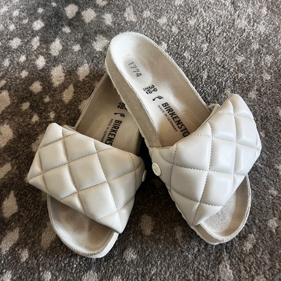Birkenstock 1774 off white leather slides almost new sz 39 - Picture 6 of 11